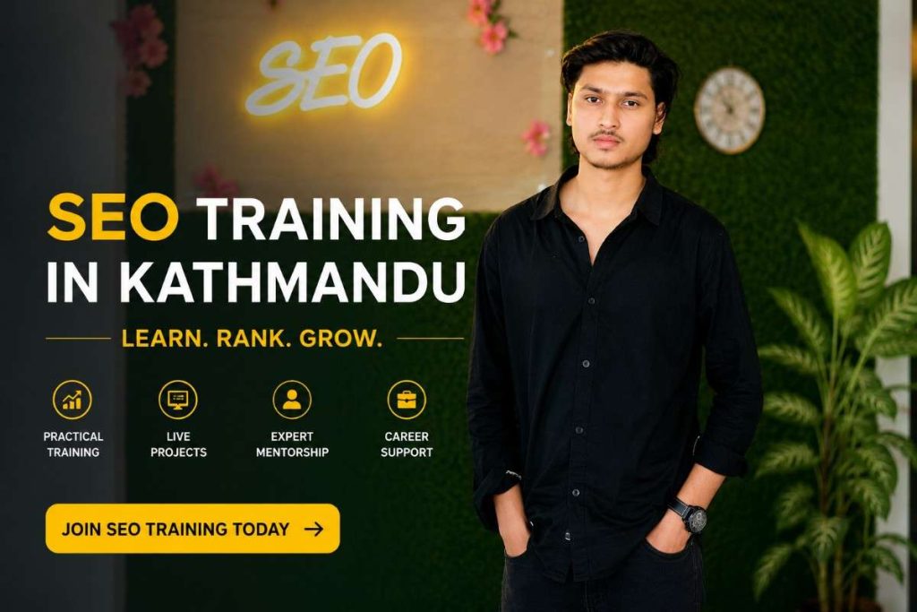 Sandesh Khatiwada providing SEO training in Kathmandu with practical SEO mentoring and digital marketing expertise.